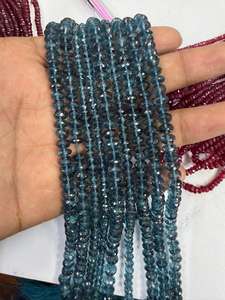 Perles facettées en topaze bleue naturelle de Londres 5x6 mm, pierre précieuse, 8 pouces, topaze bleue, pierre de naissance de décembre, pour la fabrication de bijoux et artisanat - Product Image 4