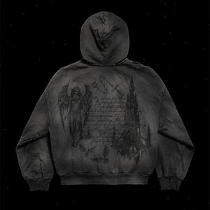 Ensemble sweat à capuche et pantalon de survêtement décontracté à strass, coupe évasée, couleur unie, avec pantalon en molleton ample à double taille, 100% coton, fabrication OEM sur mesure - Product Image 3