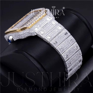 Reloj de Diamantes Moissanite Elegante y de la Mejor Calidad para Mujer, Reloj de Pulsera de Lujo con Correa Cómoda, Disponible para la Venta - Product Image 3