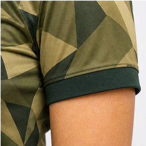 Polo Personalizado para Mujer, Color Verde Oliva, Camuflaje Geométrico, Secado Rápido, Transpirable, Manga Corta, Uniforme de Golf para Exteriores, WPS-0794 - Product Image 6
