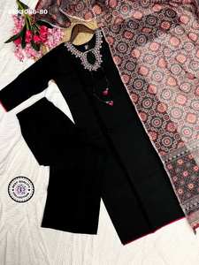 Kurti de viscosa de buena calidad, nueva variedad, con bordados, conjunto con pantalón y dupatta, proveedor de la India a precio mayorista. - Product Image 5