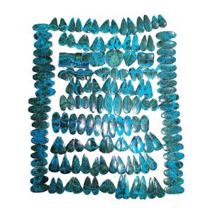 คริสโซคอลล่า มาลาไคต์ พลอยธรรมชาติคุณภาพสูง คู่พลอยทรงคาโบชอง รับรองโดยบุคคลที่สาม ขายส่งราคาดีที่สุด ต่างหูแบบคู่ คูชิ - Product Image 2