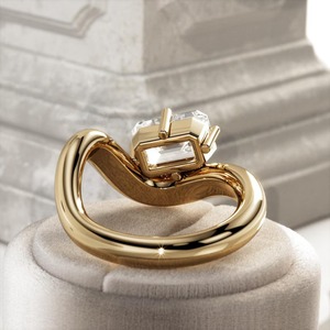 Nouvelle conception Bague de fiançailles pour femme en diamant de laboratoire taille émeraude, bande audacieuse, solitaire, tendance, certifiée IGI, or 18 carats, vente en gros - Product Image 4