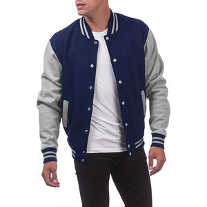 Veste varsity vintage en patchwork d'hiver pour hommes et femmes, en laine et cuir, coupe-vent - Product Image 3
