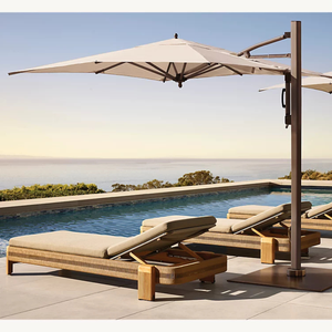 Chaise longue d'extérieur en teck tropical raffiné, structure durable, dossier réglable, mobilier de luxe pour piscine et resort - Product Image 6