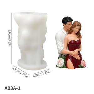 Molde de Silicona para Velas de Yeso con Forma de Pareja Abrazada, Decoración de Mesa, Vela Aromática - Product Image 5