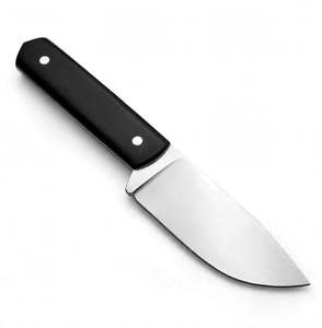 Herramienta utilitaria compacta de acero satinado hecha a mano con punta de caída, mango de madera negra y diseño artesanal. - Product Image 5