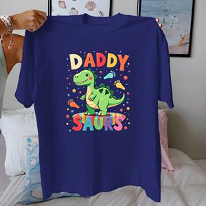 DADDY SAUR S T-shirt imprimé décontracté pour femme Comfort Fit 100% pur coton tricoté - Product Image 1