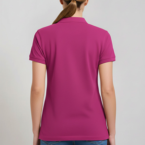 Polo femme en coton et polyester avec logo brodé personnalisé, coupe classique, manches courtes, col boutonné, pull-over - Product Image 6