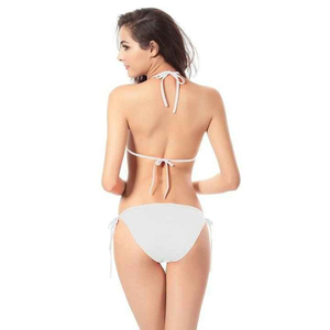 Conjunto de Bikini Triangular Personalizado para Mujer, Traje de Baño de Dos Piezas con Cuello Halter y Lazos Laterales, Traje de Baño Morado, Ropa de Playa, Artículo al por Mayor - Product Image 5