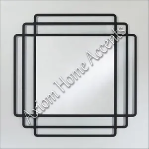 Stylish Round Wall <b>Mirror</b> with <b>Black</b> <b>Metal</b> Frame Ideal for Modern Bedroom and Living Room Enhancement by Axiom Home Accents - Product Image 6