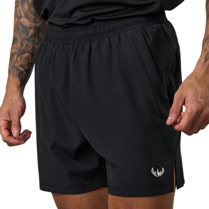 Pantalones Cortos Deportivos Ligeros Negros para Hombre, Cintura Elástica, para Gimnasio, Entrenamiento, Correr, Ropa Deportiva de Secado Rápido - Product Image 1