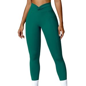 Leggings de Yoga OEM ODM para Mujer con Bolsillos, Cintura Alta, Control de Abdomen, Pantalones de Gimnasio de Poliéster al por Mayor, Color Negro - Product Image 4