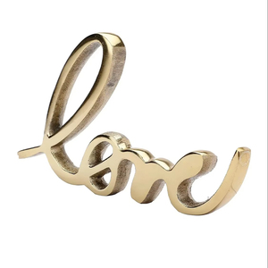 Love Calligraphy Brass Table Object Romantic Decorative Showpiece Used As A Symbol Of Love And Positivity Wholesale From India - Product Image 1