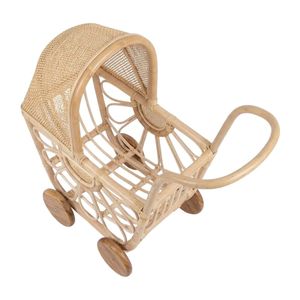 Poussette pour poupée en rotin durable, poussette pour poupée en osier, poussette vintage pour poupée, poussette pour poupée pour enfants de 10 ans - Product Image 1