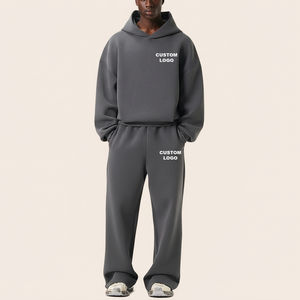 Fabricante OEM, Venta al Por Mayor, Conjunto de 2 Piezas de Ropa Urbana Unisex de Peso Medio, Logotipo Bordado, 100% Algodón, Conjunto de Sudadera con Estampado de Serigrafía - Product Image 5