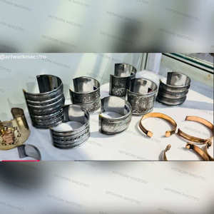 Pulsera tejida combinada de cobre y latón, ajustable y de talla única, 100% hecha a mano en India, ideal para yoga y meditación, nueva. - Product Image 4