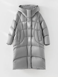 Chaqueta de Invierno Acolchada para Mujer, Abrigo Largo con Capucha, Cálido y Aislante, para Clima Frío, Viajes, Uso Casual al Aire Libre - Product Image 6