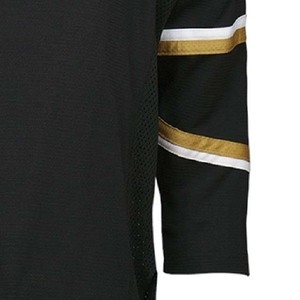 Maillot de hockey sur glace noir pour hommes, maille respirante, col en V, manches longues, vêtements de sport d'hiver personnalisés - Product Image 5