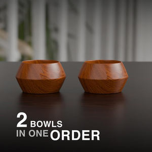 ชุดชามสลัดขนาดเล็กจากไม้อะคาเซียธรรมชาติ2ชิ้นชามไม้ทนทานเป็นมิตรต่อสิ่งแวดล้อมใช้สำหรับเสิร์ฟผลไม้และสลัด - Product Image 4