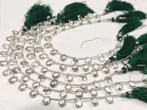 Natural Green Gemstone Amethyst Pear Shape Briolette Graduated <b>Loose</b> <b>Beads</b> - Product Image 2