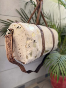 New Designer Metallic Leather <b>Luggage</b> Bags Hand Tooled Leather Handmade Bag Unisex Travel Bag Big Size Multi Uses Handbag - Product Image 2