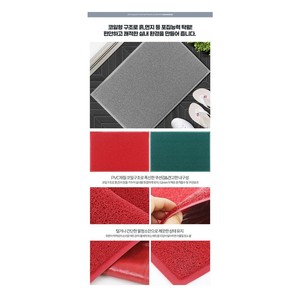 Tapis de sol commercial coréen en caoutchouc antidérapant pour entrée, paillasson de véranda, grattoir à pieds, tapis de sol en rouleau - Product Image 2