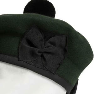 Casquette Balmoral unie vert foncé en laine, bonnet traditionnel de bagarde écossais, couvre-chef écossais - Product Image 3
