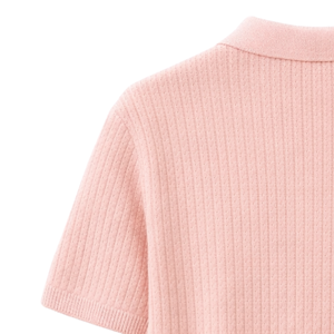 Polo en tricot côtelé pour homme, manches courtes, coton premium, respirant, coupe ajustée, décontracté, mode estivale, vente en gros - Product Image 6