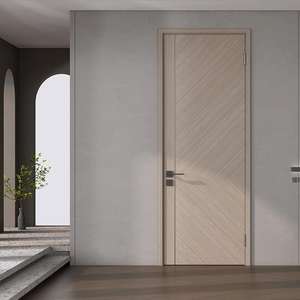 Porte en composite bois-polymère, surface finie, porte à panneau plat, résistante à l'eau, anti-moisissure, anti-étirement, pour chambre, école, ferme, style moderne - Product Image 3