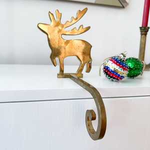 Vintage Style Metal Christmas <b>Stocking</b> <b>Holder</b> Rustic Mantel Hook Decoration feltsocks - Product Image 6