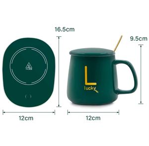 <span class=keywords><strong>Taza</strong></span> de Café de Cerámica de 400 ml/13.5 oz con <span class=keywords><strong>Calentador</strong></span> Eléctrico <span class=keywords><strong>USB</strong></span>, <span class=keywords><strong>Taza</strong></span> Termostática Inteligente <span class=keywords><strong>para</strong></span> Oficina y Hogar con Tapa, Cuchara, Bandeja y Regalo - Product Image 2