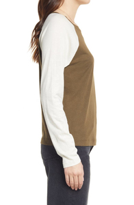 Women's Casual Slim Fit Breathable Eco-Friendly Silk Screen Printed T-Shirts All Seasons Multicolor Long <b>Raglan</b> Sleeves - Product Image 3