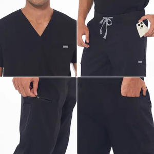 Women's and Men's Nursing Uniform <b>Sets</b> Knitted Scrubs with Multi-Pocket Top & Pants for Hospital & <b>Doctor</b> Use - Product Image 4