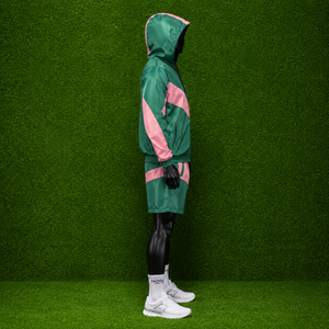 Ensemble de survêtement en nylon pour hommes, veste coupe-vent à capuche et short, vêtements de sport, vente en gros personnalisée, OEM ODM - Product Image 4