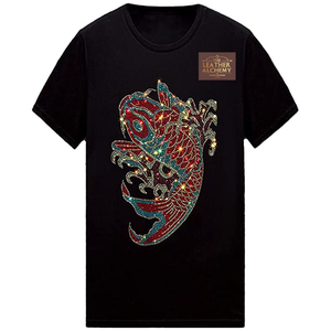 เสื้อยืดประดับเพชรดีไซน์สั่งทำคุณภาพสูงสำหรับผู้ชาย เสื้อผู้ชายไซส์ใหญ่สไตล์ไฮสตรีทจากปากีสถาน ขายดี - Product Image 1