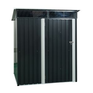 Abri de jardin en métal 5 pieds x 3 pieds avec plaque transparente et finition noire - Product Image 3