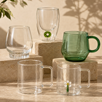 Mug à café en verre borosilicate à double paroi de 250 ml, tasse à thé isolée, sans plomb, pour latte, en gros