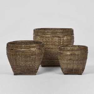 Macetas de mimbre baratas para plantas, cestas de flores, soporte para macetas, decoración de jardín interior y exterior. - Product Image 6