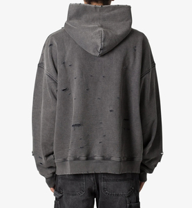 เสื้อฮู้ดดี้ผ้าฟลีซหนานุ่มสำหรับผู้ชาย แบบทำสีซีดจาง 100% ผ้าฝ้าย ระบายอากาศได้ดี เป็นมิตรกับสิ่งแวดล้อม แห้งเร็ว เสื้อฮู้ดสำหรับฤดูใบไม้ร่วง บริการ OEM - Product Image 2