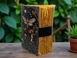 Grimorio de Cuero de 400 Páginas, Hecho a Mano, con Acuarelas, Libro de Sombras Vintage, Diario Místico con Candado, Regalo - Product Image 2