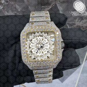 Montre mécanique ronde de luxe Charm_Jewells en acier inoxydable, cadran analogique, cristal saphir, lunette sertie de diamants, fermoir pliant pour femme - Product Image 1