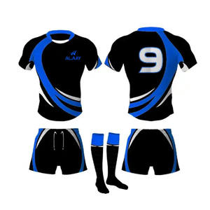 Ensemble d'uniformes de rugby pour hommes de haute qualité, respirant et à séchage rapide, avec impression numérique par transfert thermique personnalisée, maillot d'équipe et short d'équipe - Product Image 2