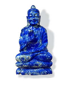 Sculpture de Bouddha en Lapis Lazuli, Statue en Cristal Art Déco, Figurine, Idole, Pierre Précieuse Sculptée, Décoration Intérieure, Cadeau de Guérison, Radha Arts - Product Image 5