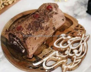 Bandeja redonda para servir chocolate con incrustaciones de mopa de madera de acacia Bandeja para servir postres de madreperla de Artisan Craft - Product Image 4