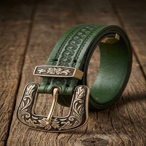 Genuine <b>Leather</b> Floral Engraved Embossed Real <b>Leather</b> <b>Belt</b> Designer Western <b>Leather</b> Hand <b>Tooling</b> <b>Belt</b> for Cowboy Cowgirl - Product Image 5