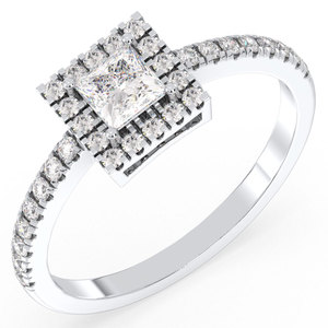 REYES 925 Sterling Silver Princess Cut 0.74 Carat Moissanite <b>Statement</b> <b>Ring</b> For Women Original Engagement Wedding Gift Jewelry - Product Image 1