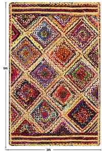 Alfombra de material natural hecha de yute y algodón, lavable, para dormitorio y sala de estar. - Product Image 3