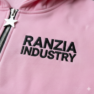 โรงงานผลิตเสื้อผ้า Ranzia ผู้ผลิตเสื้อฮู้ดซิปผู้ชาย รับผลิตเสื้อฮู้ดซิปผู้ชายแบบ OEM ผ้าฝ้ายปักลายแบบดิสเทรสพร้อมพิมพ์ลาย - Product Image 3