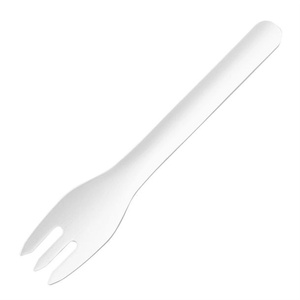 Fourchette en papier robuste pour servir des aliments chauds et froids, fourchette en papier de 155 mm pour les restaurants, les hôtels et les cafés, les services de restauration de rue - Product Image 1